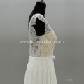 lace applique women's natrual A line wedding dresses without train